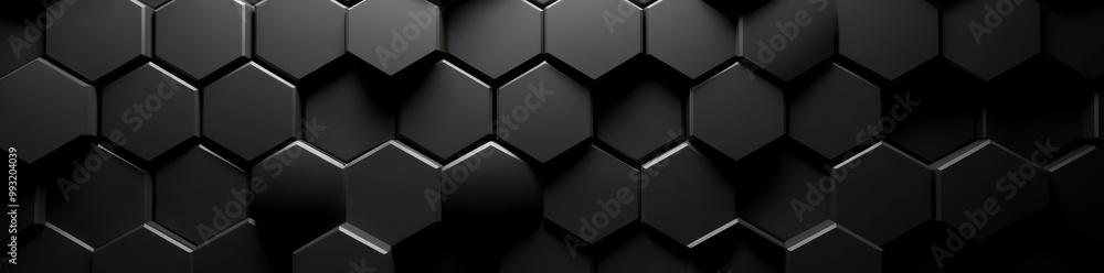 Poster geometric abstract surface loop 1a: surface with hexagonal grid pattern and random waving motion in 