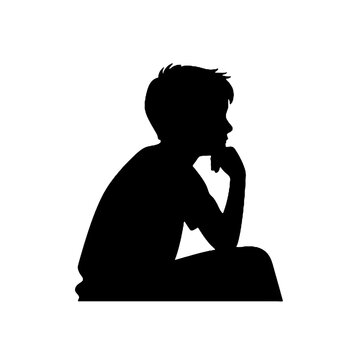 recommend clip art: young boy thinking  icon design silhouette vector illustration transparent background