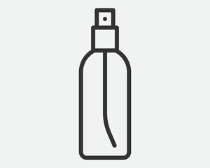 Bottle spray icon for cosmetics, body and skin care, perfumes isolated on white background. Vector illustration or logo.