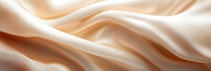 Obraz premium Flowing Cream Silk Background - Texture, Photo