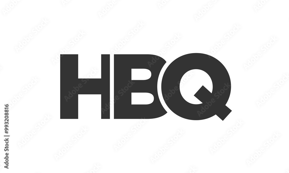 Poster hbq logo design template with strong and modern bold text. initial based vector logotype featuring s
