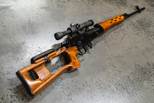 SVD old classic sniper rifle of the Soviet and Russian army.