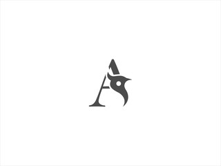 Obraz premium Bird and letter Typography logo,Art in Letterform,The Timeless Typography logo embraces the art of letters, creating a bold visual identity through custom crafted type.
