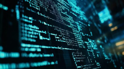 Source code, programming code on a computer screen, developers working on codes, source code photo, technology background.