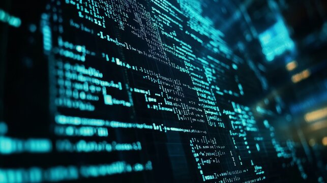 Source code, programming code on a computer screen, developers working on codes, source code photo, technology background.