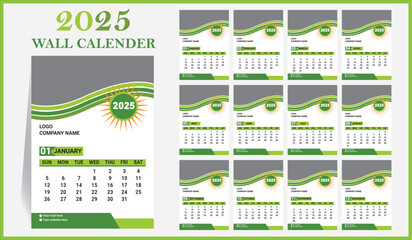 Wall calendar design template.