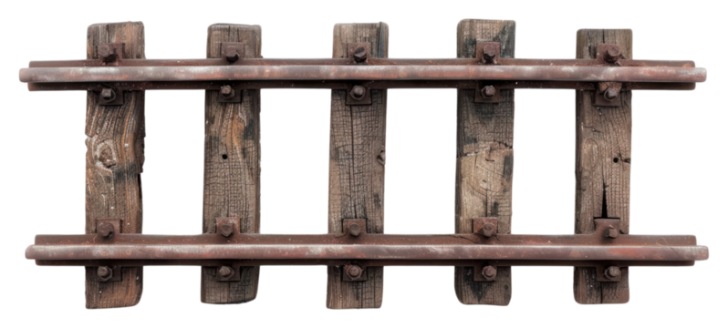 PNG Vintage wooden railway track