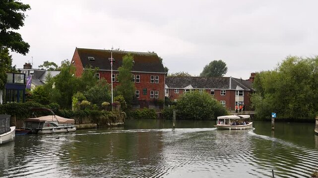 Boat Passing by Historic Building