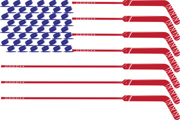 Goalie Hockey Flag, Ice Hockey US Flag, Hockey Stickers Cut File