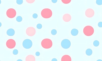 light blue and pink polka dot pattern, Generative AI