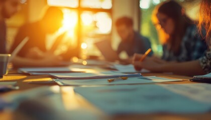 Lifelong learning concept with adults engaged in educational activities, professional development, sharp focus, bright lighting