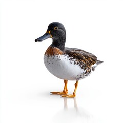 Obraz premium Stunning Northern Shoveler on White Background