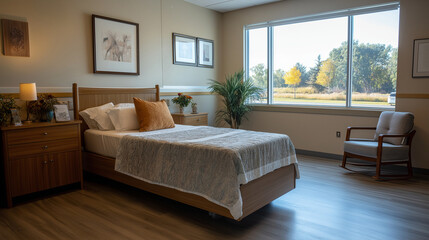 Hospice care facility with a peaceful and home-like atmosphere 