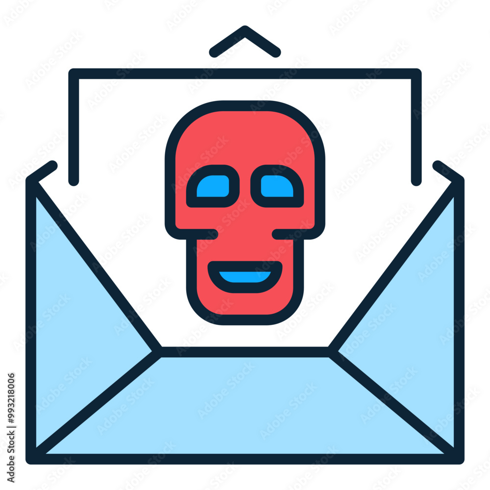 Poster spam message with virus vector colored icon or design element