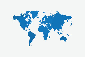 A detailed vector illustration of a world map on a white background.