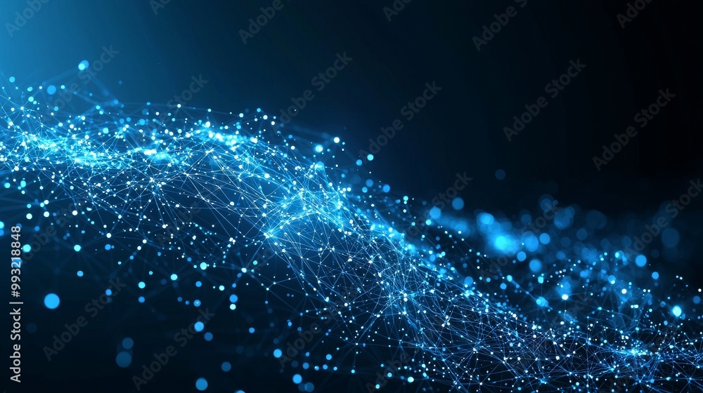 Poster the plexus effect. abstract 3d big data visualization. complex visual information. science backgroun