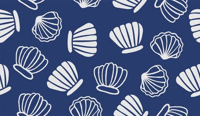 Cute shell pattern background vector design