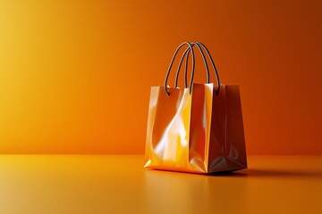 A vibrant orange shopping bag ideal for Thanksgiving and Halloween promotions, perfect for autumn sales and festive marketing campaigns.