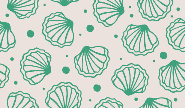 Cute shell pattern background vector design