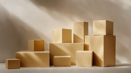 Fototapeta premium The Collection of Cardboard Boxes