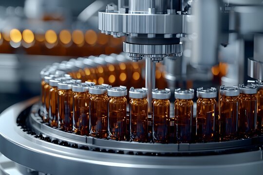 Automated vial filling process in a pharmaceutical production facility