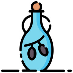olive oil filled outline vector icon