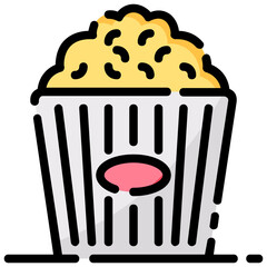 popcorn filled outline vector icon