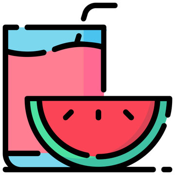 recommend clip art: melon juice filled outline vector icon