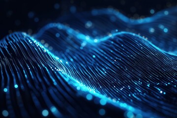 A blue wave with a lot of dots on it