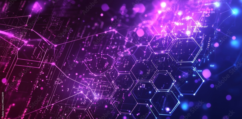 Poster abstract hexagon noise grid. technology and business analysis concept. computer technology and commu