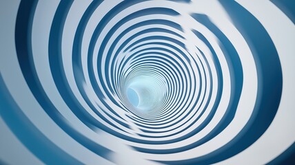 A spiral blue and white image with a blue center