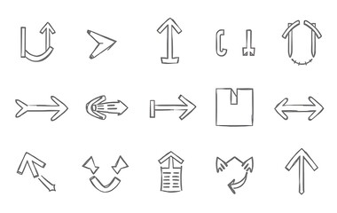 Hand drawn arrow mark icons vector
