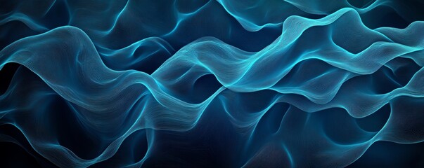 Obraz premium Abstract blue waves creating a fluid and dynamic visual effect.
