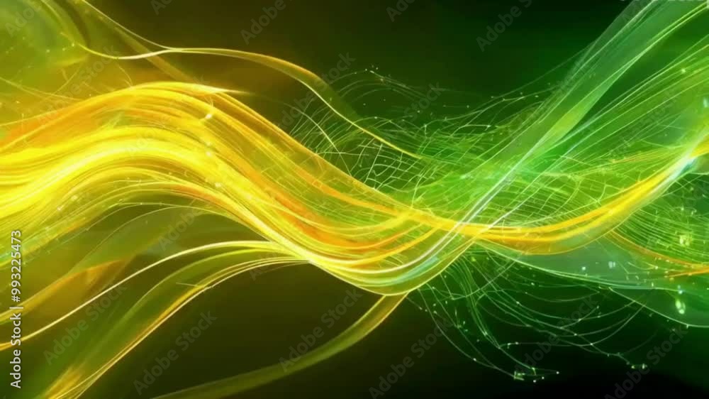 Poster fractal burst: a dynamic abstract background of colorful waves and energetic lines