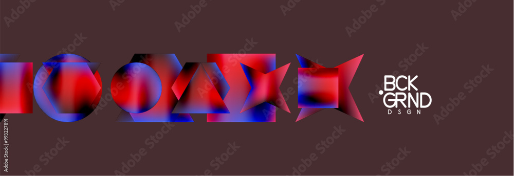 Poster neon color geometric shapes square triangle circle abstract background. vector illustration for wall