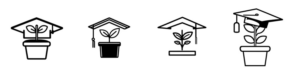 Outline icon for agricultural education, educational agriculture, farming, and ecology