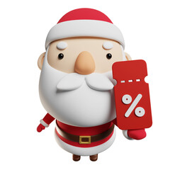 santa claus offering a discount coupon 3D graphic