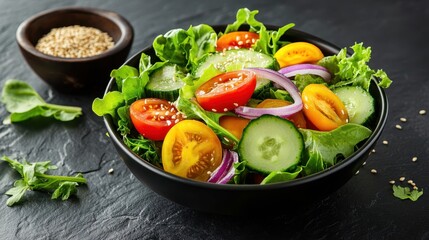 The Fresh Colorful Vegetable Salad