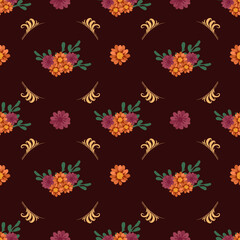 Ikat seamless floral pattern  , Motif ethnic  floral seamless textil,  embroidery, print striped ornament floral, pattern, design for wrapping, silk, scarf, background, textile