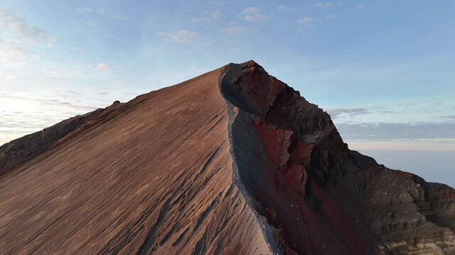 Aerial view of the peak of Asia's volcano, Mount Rinjani