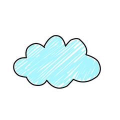 Children Drawing Cloud Doodle Color 