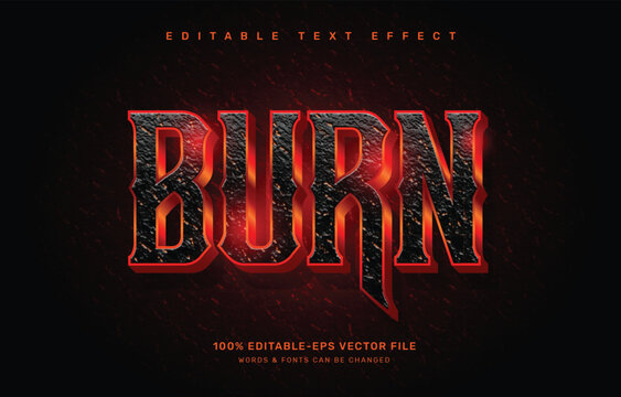 Burn editable text effect template