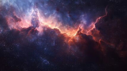 Fototapeta premium Abstract star nebula. Stardust. Deep space. AI generated.