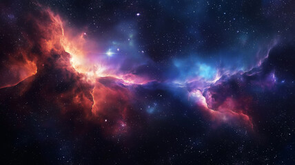 Abstract star nebula. Stardust. Deep space. AI generated.