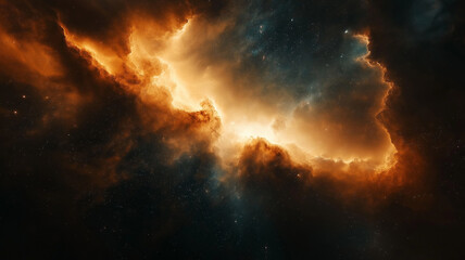 Abstract star nebula. Stardust. Deep space. AI generated.