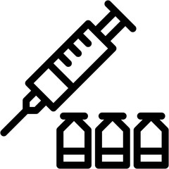 Vector Icon Vaccine, medicine, drugs, injection, syringe Icon
