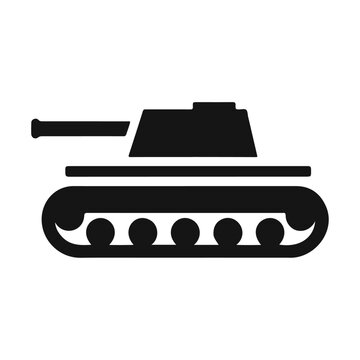 recommend clip art: Black silhouette military weapon tank icon design