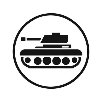 recommend clip art: Black silhouette military weapon tank icon design