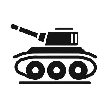 recommend clip art: Black silhouette military weapon tank icon design