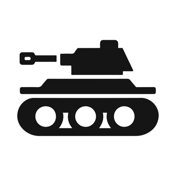 recommend clip art: Black silhouette military weapon tank icon design
